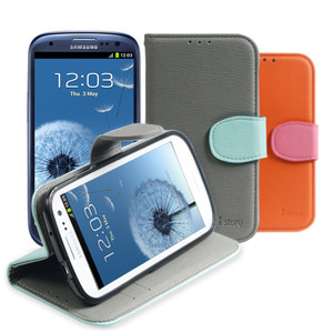 지갑이 필요없는 카드수납 2중구조 스탠드기능 갤럭시S3 LTE 다이어리케이스 LOUIS ALMA STAND