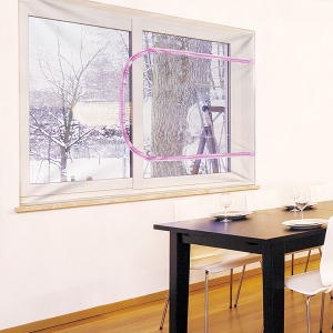외풍차단 실내난방보온 창문 지퍼환기 투명방풍막소형